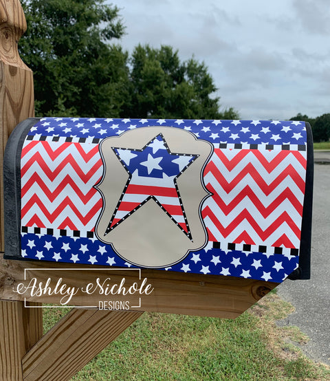 Patriotic Star - Magnetic Vinyl Mailbox Cover