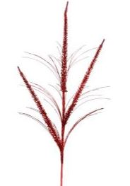 34" Glitter Mica Triple Spike Grass Spray - Red