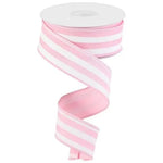 Light Pink Vertical Stripe Wired Ribbon - 1.5"x10Yds