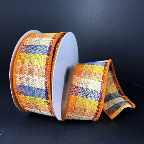 Coarse Fall Plaid Wired Ribbon - 1.5" x 10yds