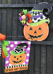 Witchy Witch Jack-O-Lantern Pumpkin Door Hanger